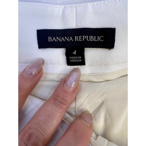 BANANA REPUBLIC White High rise Shorts Size 4 Rayon Viscose Poly - Picture 6 of 8